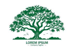 Tree green plant logo icon silhouette vector