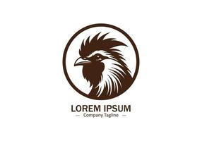 Roster hen logo icon silhouette vector