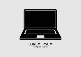 Laptop logo icon silhouette vector