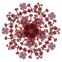 Colored mandala with padlocks on a white background vector
