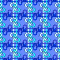 Seamless colored pattern with keys forming a checkered pattern in blue tones vector