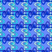 Seamless colored pattern with keys forming a checkered pattern in blue tones vector