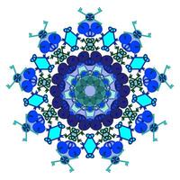 Colored mandala with locks and keys on a white background vector