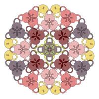 de colores mandala con candados en un blanco antecedentes vector