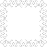 Black and white square frame of keys and locks on a white background vector