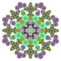 Colored mandala with padlocks on a white background vector