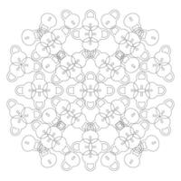 Mandala black and white with padlocks on a white background vector