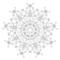 Mandala black and white with locks and keys on a white background vector