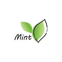 Mint leaf logo element template and symbol vector