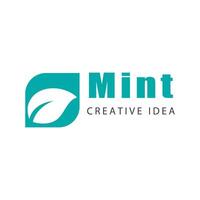 Mint leaf logo element template and symbol vector