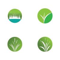 Grass logo template element and symbol vector