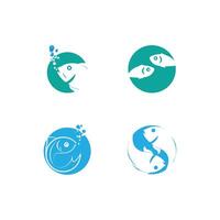 Fish logo template element symbol vector