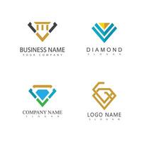 diamante logo modelo y símbolo vector