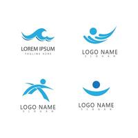 Wave logo template and symbol vector