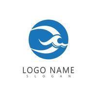 Wave logo template and symbol vector