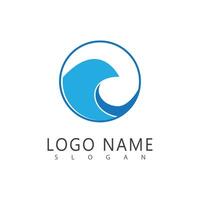 Wave logo template and symbol vector