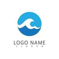 Wave logo template and symbol vector