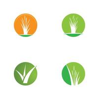 Grass logo template element and symbol vector