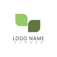 Mint leaf logo element template and symbol vector