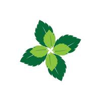 Mint leaf logo element template and symbol vector