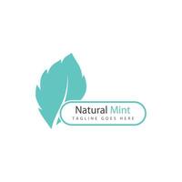 Mint leaf logo element template and symbol vector