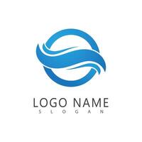 Wave logo template and symbol vector