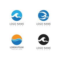 Wave logo template and symbol vector