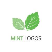 Mint leaf logo element template and symbol vector