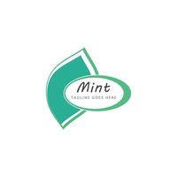 Mint leaf logo element template and symbol vector