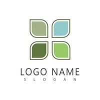 Mint leaf logo element template and symbol vector