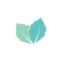 Mint leaf logo element template and symbol vector