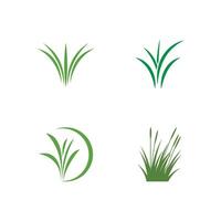 Grass logo template element and symbol vector