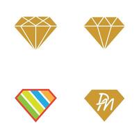 diamante logo modelo y símbolo vector