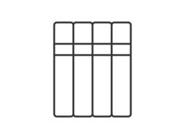 illustration of a library theme icon with books arranged on shelves vector