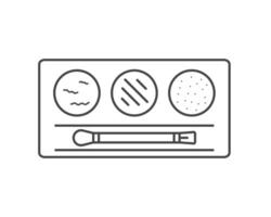 Linear graphic icons of beauty and cosmetics in the form of eyelids shadow and eye makeup. vector