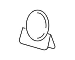 Makeup and cosmetics. Linear graphic beauty icons in the form of a face mirror. vector