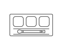 Linear graphic icons of beauty and cosmetics in the form of eyelids shadow and eye makeup. vector