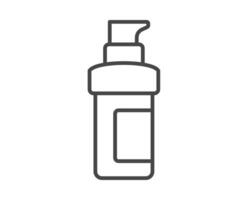 íconos de belleza, productos cosméticos y cuidado. botella, frasco, ducha gel, cara crema, cuerpo loción, rociar, ungüento, pegar. vector