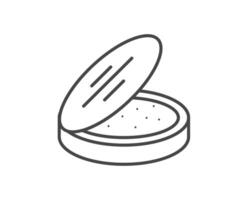 Makeup and cosmetics. Linear graphic icons of beauty in the form of powder. vector