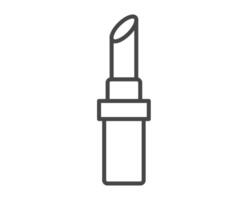 Makeup and cosmetics. Beauty linear graphic icons in the form of lipstick with lip care cap. vector