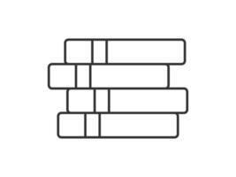 illustration of a library theme icon with books arranged on shelves vector