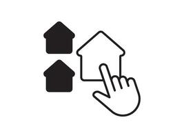 Icon a house representation, isolated against a clean background. This simple symbol evokes a sense of warmth and security, embodying the concept of home. vector