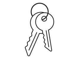 Key icon for house representation, isolated against a white background. This simple symbol evokes a sense of warmth and security, embodying the concept of home. vector
