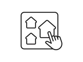 Icon a house representation, isolated against a clean background. This simple symbol evokes a sense of warmth and security, embodying the concept of home. vector