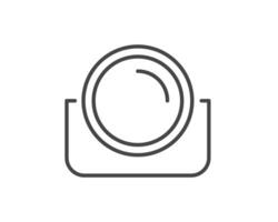 Makeup and cosmetics. Linear graphic beauty icons in the form of a face mirror. vector