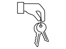 Key icon for house representation, isolated against a white background. This simple symbol evokes a sense of warmth and security, embodying the concept of home. vector