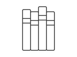 illustration of a library theme icon with books arranged on shelves vector