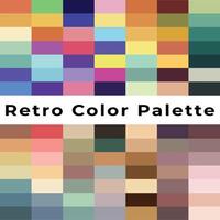 moderno Clásico color paleta colocar, retro color guía paleta en de moda 70s estilo, retro Clásico color paleta, colores, color paleta, Clásico color. vector