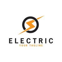 Lightning design element logo electric power Energy and thunder electric symbol concept design vector