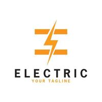 Lightning design element logo electric power Energy and thunder electric symbol concept design vector